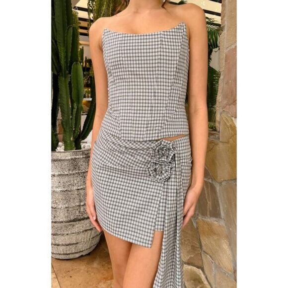 NWT LIONESS Hills Vintage Blue Linen Blend Mini Skirt Sz XL Vintage Blue - Picture 6 of 10